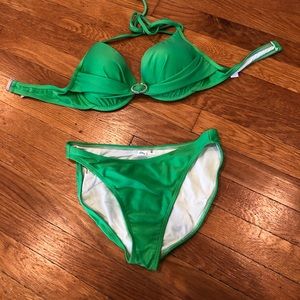 Lady M pageant swimsuit. Bright green size S